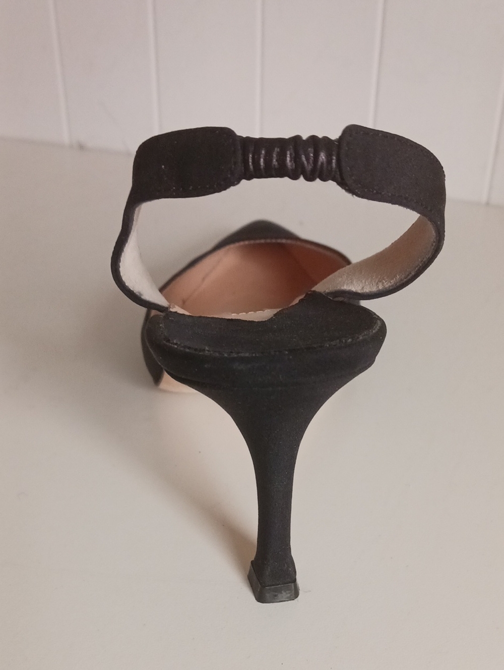 MANOLO BLAHNIK BLK FABRIC SLING BACK SHOES - Picture 4 of 9